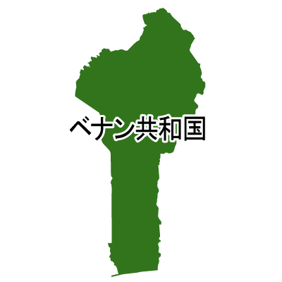 ベナン共和国無料フリーイラスト｜漢字(緑)